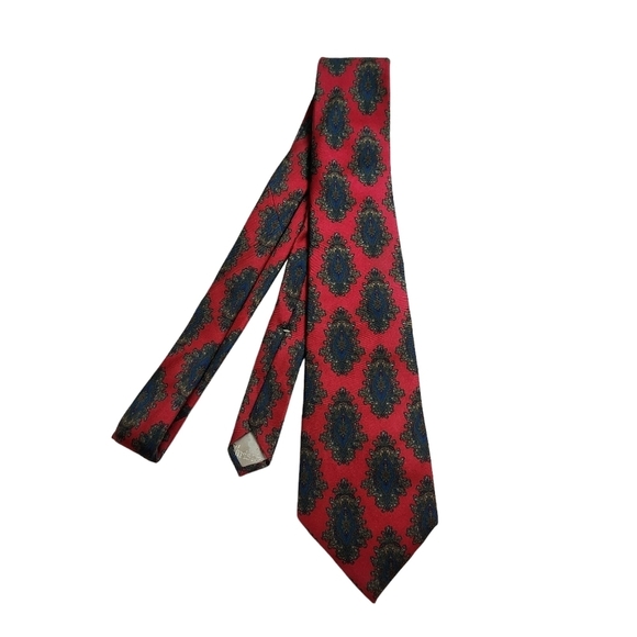 CHRISTIAN DIOR x VINTAGE Printed silk tie in red - Picture 1 of 6